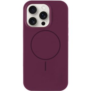 Чохол для iPhone 16 Pro з MagSafe сіліконовий Case Full Protective бордовий