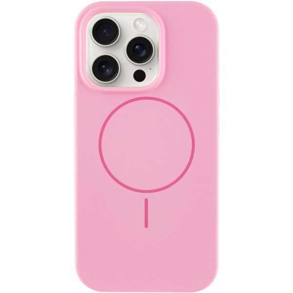 Чохол для iPhone 16 Pro з MagSafe сіліконовий Case Full Protective рожевий