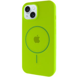 Чохол для iPhone 14 з MagSafe сіліконовий Case Full Protective салатовий