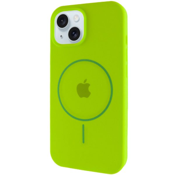 Чохол для iPhone 14 з MagSafe сіліконовий Case Full Protective салатовий