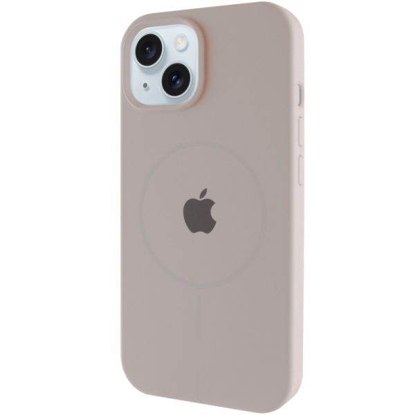 Чохол для iPhone 14 з MagSafe сіліконовий Case Full Protective бежевий