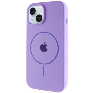 Чохол для iPhone 14 з MagSafe сіліконовий Case Full Protective бузковий