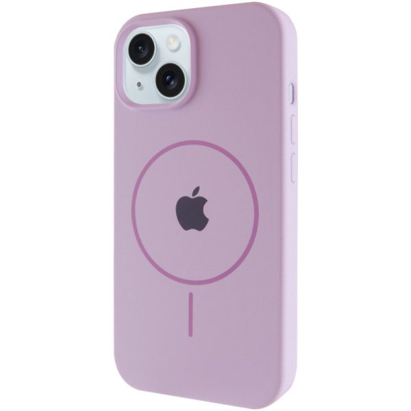 Чохол для iPhone 14 з MagSafe сіліконовий Case Full Protective бузковий