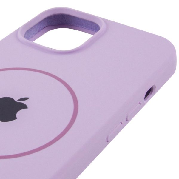 Чохол для iPhone 14 з MagSafe сіліконовий Case Full Protective бузковий - Зображення 4