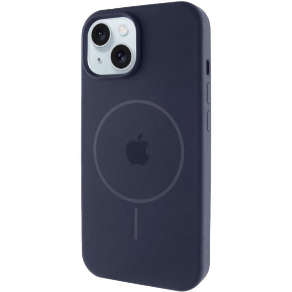 Чохол для iPhone 14 з MagSafe сіліконовий Case Full Protective темно-синій