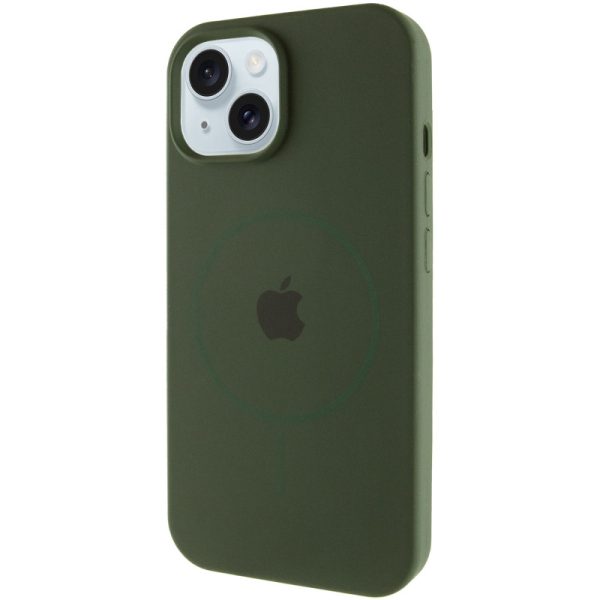 Чохол для iPhone 14 з MagSafe сіліконовий Case Full Protective зелений