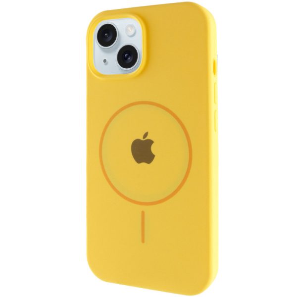 Чохол для iPhone 14 з MagSafe сіліконовий Case Full Protective жовтий