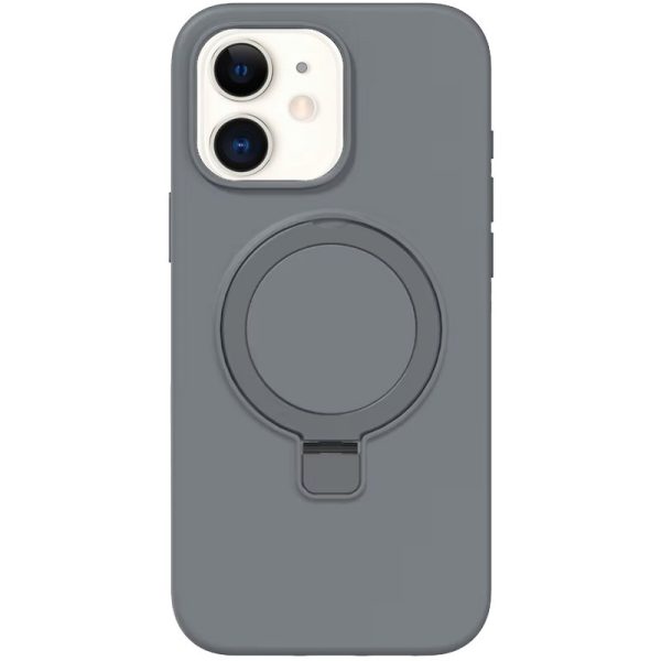 Чохол для iPhone 11 з кільцем сіліконовий Case Full Protective сірий