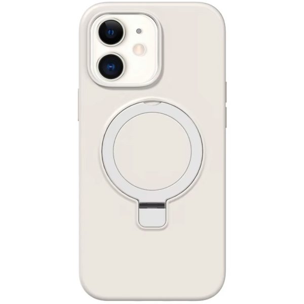Чохол для iPhone 11 з кільцем сіліконовий Case Full Protective білий