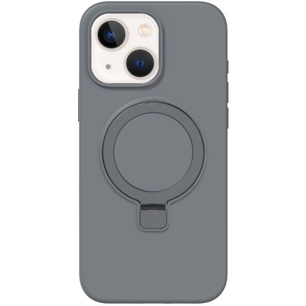 Чохол для iPhone 13 з кільцем сіліконовий Case Full Protective сірий