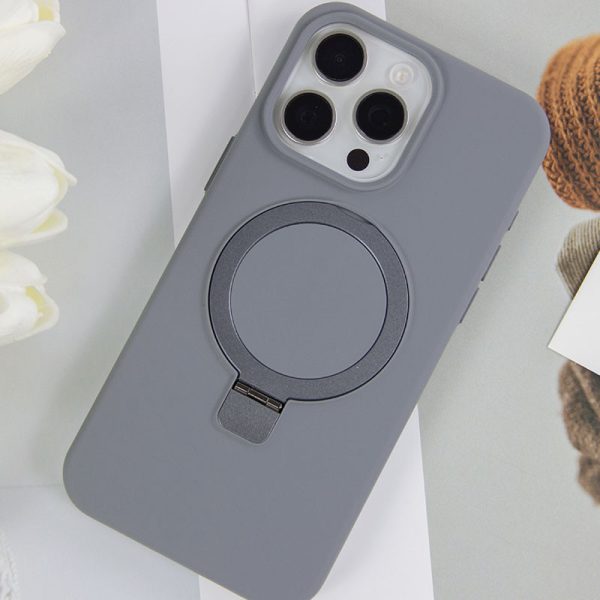 Чохол для iPhone 13 Pro з кільцем сіліконовий Case Full Protective сірий - Зображення 3