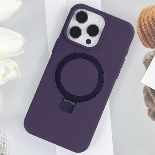 Чохол для iPhone 14 Pro з кільцем сіліконовий Case Full Protective фіолетовий - Зображення 2
