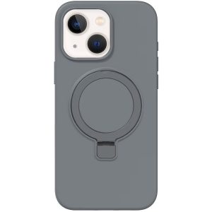 Чохол для iPhone 15 з кільцем сіліконовий Case Full Protective сірий