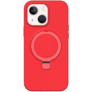 Чохол для iPhone 15 з кільцем сіліконовий Case Full Protective червоний