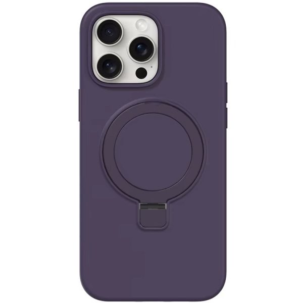 Чохол для iPhone 15 Pro з кільцем сіліконовий Case Full Protective фіолетовий