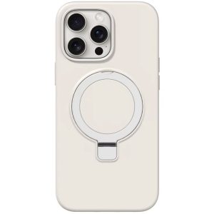Чохол для iPhone 15 Pro з кільцем сіліконовий Case Full Protective білий