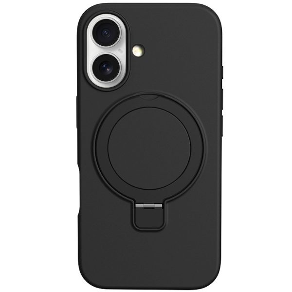 Чохол для iPhone 16 з кільцем сіліконовий Case Full Protective чорний