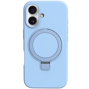 Чохол для iPhone 16 з кільцем сіліконовий Case Full Protective блакитний