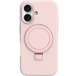 Чохол для iPhone 16 з кільцем сіліконовий Case Full Protective рожевий
