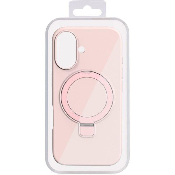 Чохол для iPhone 16 з кільцем сіліконовий Case Full Protective рожевий - Зображення 2