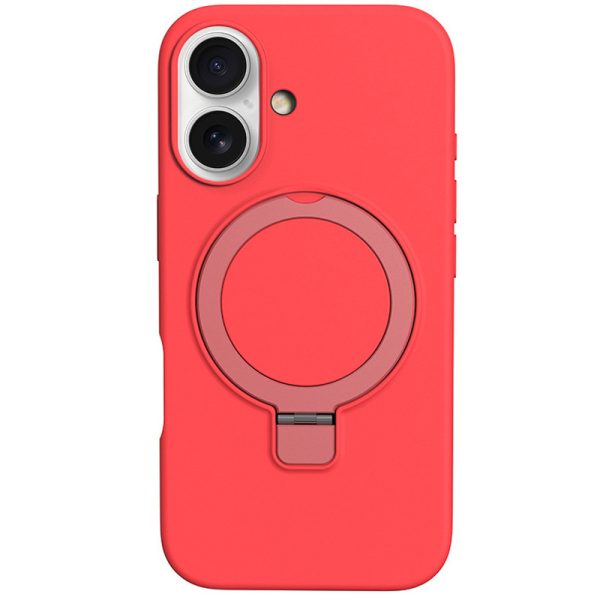 Чохол для iPhone 16 з кільцем сіліконовий Case Full Protective червоний