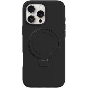 Чохол для iPhone 16 Pro з кільцем сіліконовий Case Full Protective чорний