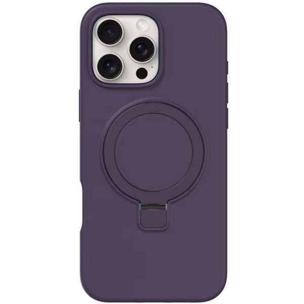 Чохол для iPhone 16 Pro з кільцем сіліконовий Case Full Protective фіолетовий