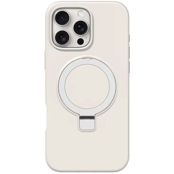 Чохол для iPhone 16 Pro з кільцем сіліконовий Case Full Protective білий
