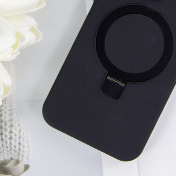 Чохол для iPhone 16 Pro Max з кільцем сіліконовий Case Full Protective чорний - Зображення 3