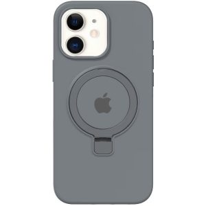 Чохол для iPhone 11 з кільцем сіліконовий Case Full Protective сірий