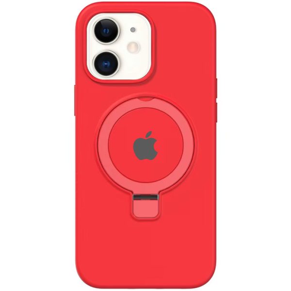 Чохол для iPhone 11 з кільцем сіліконовий Case Full Protective червоний