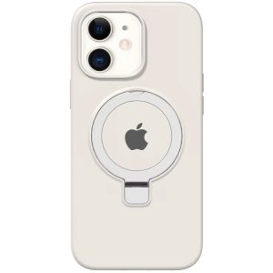 Чохол для iPhone 11 з кільцем сіліконовий Case Full Protective білий