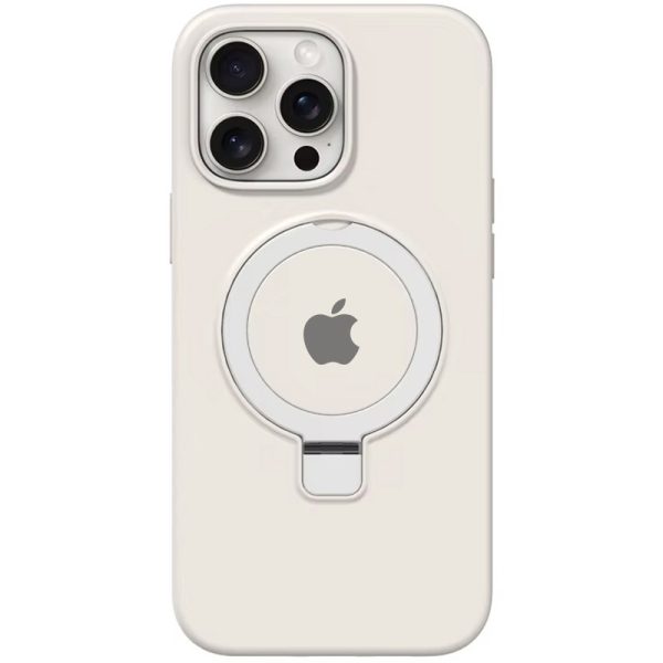 Чохол для iPhone 14 Pro з кільцем сіліконовий Case Full Protective білий
