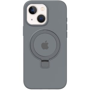 Чохол для iPhone 15 з кільцем сіліконовий Case Full Protective сірий