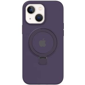 Чохол для iPhone 15 з кільцем сіліконовий Case Full Protective фіолетовий
