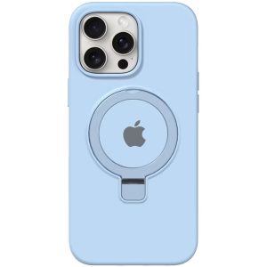 Чохол для iPhone 15 Pro з кільцем сіліконовий Case Full Protective блакитний
