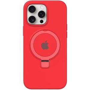 Чохол для iPhone 15 Pro з кільцем сіліконовий Case Full Protective червоний