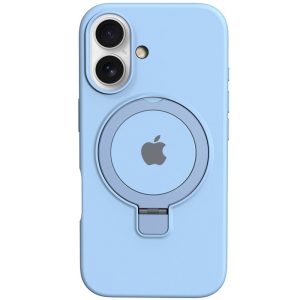 Чохол для iPhone 16 з кільцем сіліконовий Case Full Protective блакитний