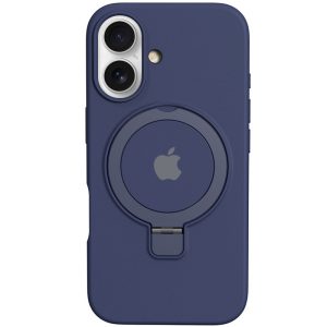 Чохол для iPhone 16 з кільцем сіліконовий Case Full Protective блакитний