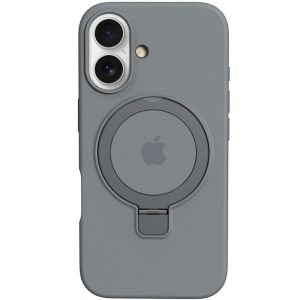 Чохол для iPhone 16 з кільцем сіліконовий Case Full Protective сірий