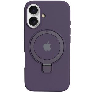Чохол для iPhone 16 з кільцем сіліконовий Case Full Protective фіолетовий