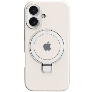 Чохол для iPhone 16 з кільцем сіліконовий Case Full Protective білий