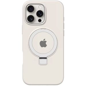 Чохол для iPhone 16 Pro з кільцем сіліконовий Case Full Protective білий