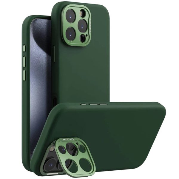 Чохол для iPhone 16 Pro Max сіліконовий Nillkin LensWing Prop Magnetic зелений - Зображення 2