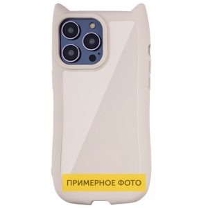 Чохол для iPhone 15 сіліконовий Cat молочний, бежевий