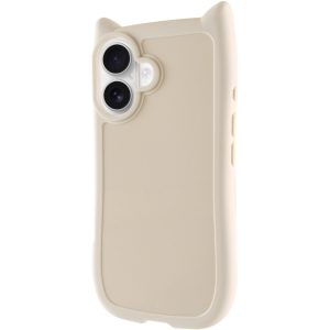 Чохол для iPhone 16 сіліконовий Cat молочний, бежевий