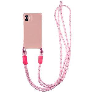 Чохол для iPhone 12 з straps сіліконовий CrossBody рожевий