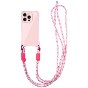 Чохол для iPhone 12 Pro з straps сіліконовий CrossBody рожевий
