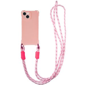 Чохол для iPhone 15 з straps сіліконовий CrossBody рожевий