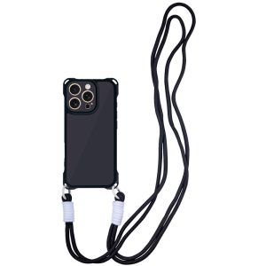 Чохол для iPhone 15 Pro з straps сіліконовий CrossBody чорний